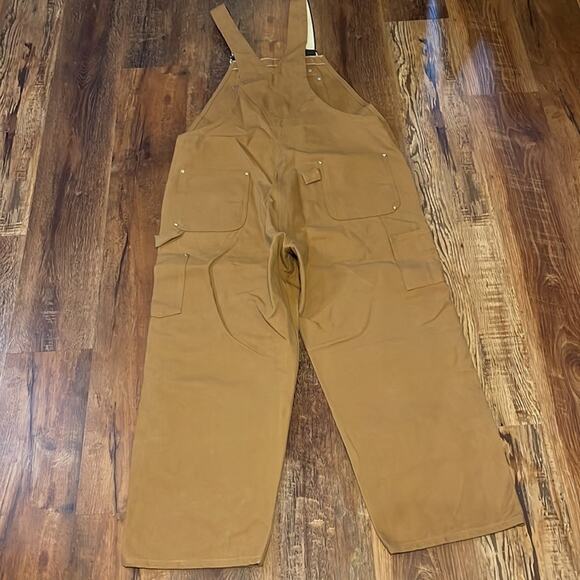 NWOT Carhartt Mens Tan Duck Overalls Men’s Size 42x28 - Picture 5 of 9